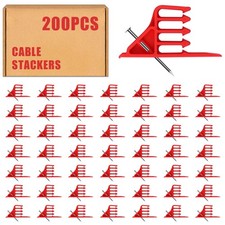 200Pcs Cable Stackers, Cable Staples Clips with Steel Nails, Electrical Wire ...