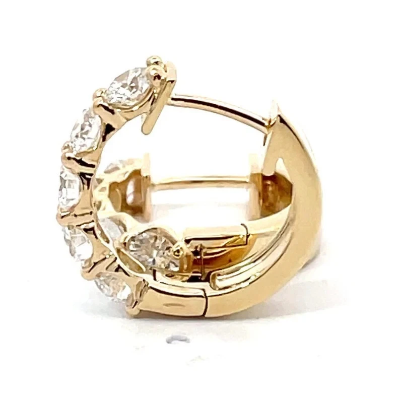 14K Yellow Gold Diamond Hoop Earrings 4 Ct Lab Grown E VS1 GIA Authentication - Image 4 of 4