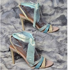 NWT Kurt Geiger London Brixton Heeled Sandals Ribbon ankle-strap EU 38.5 US 8.5