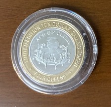 Four Queens Limited Edition Clad Silver Strike $10 Gaming Token Ace Of Clubs
