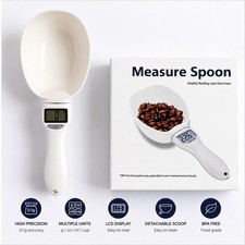 Digital Measuring Spoon Scale, Accurate Electronic 800 grams, Off-White