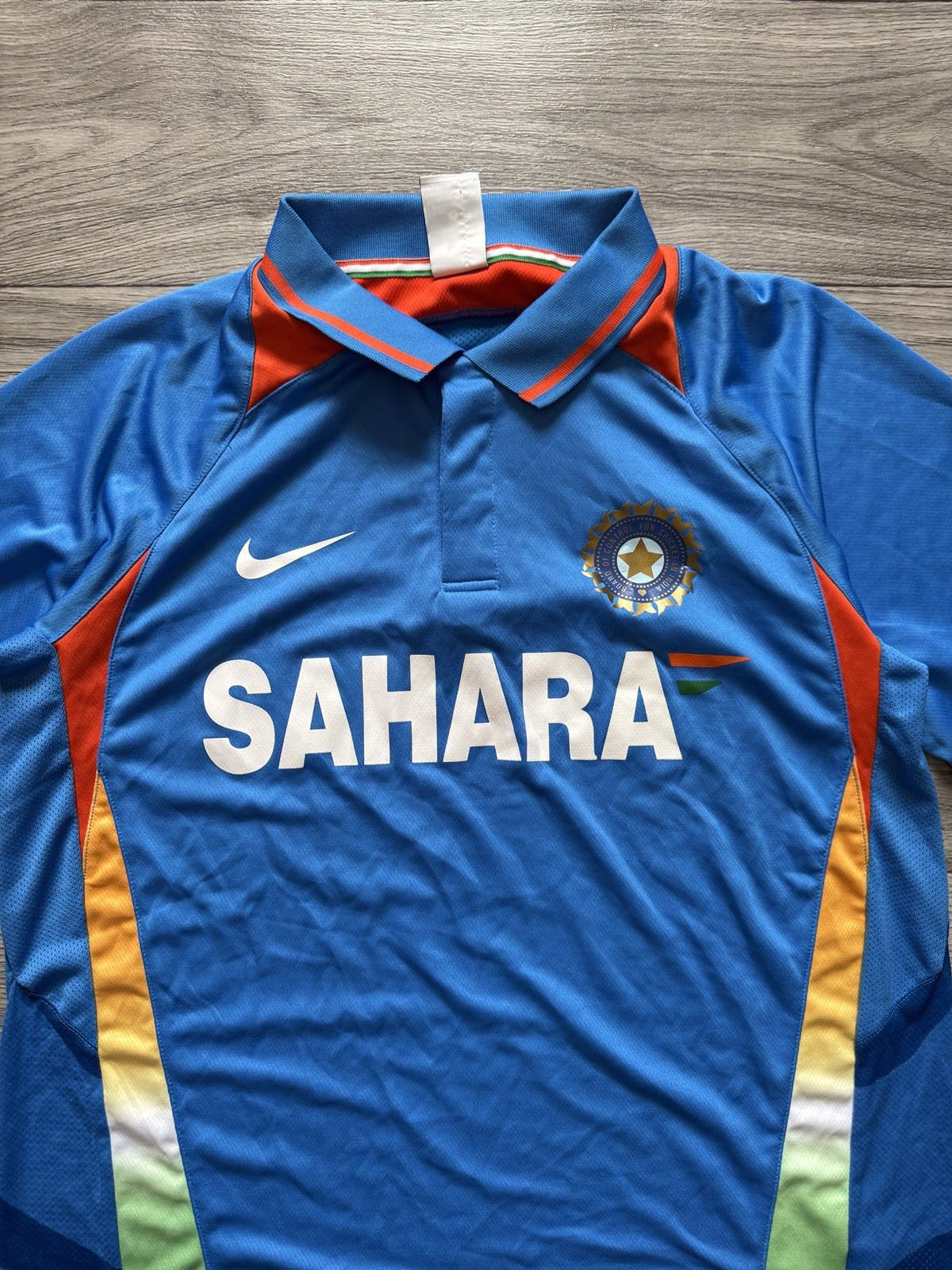 India Cricket National Team Jersey Shirt Sahara Nike Men’s Size L 409960-480 thumbnail 5