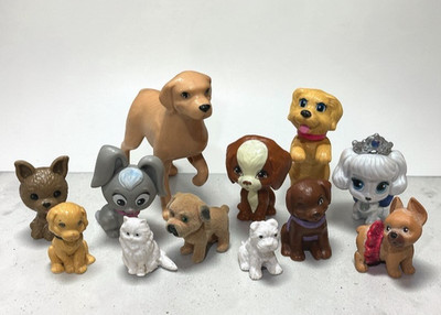 Mixed Lot 12 PVC Plastic Dogs Cat Rabbit Figures Toys Pretend Play Cake Toppers