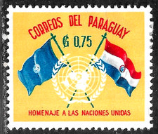 HICK GIRL-MINT PARAGUAY STAMP   SC#570  1960    FLAGS & UN EMBLEM  C315