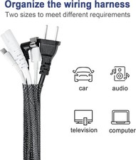 50ft - 1/2 Inch  1/4 Inch Expandable Braided Cable Sleeve, Braided Wire Slee...