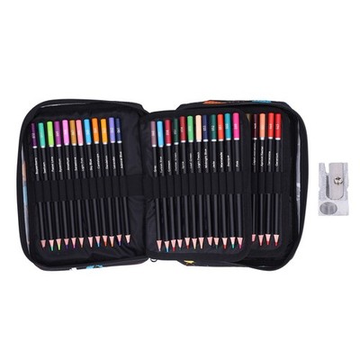 72 Colored Pencils Zipper Case Set Quality Soft Core Colored Leads With Refi SET