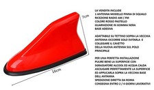 ANTENNA AUTO PINNA SQUALO ROSSO TETTO ADESIVO AUTORADIO FM AM ALFA BMW TOYOTA