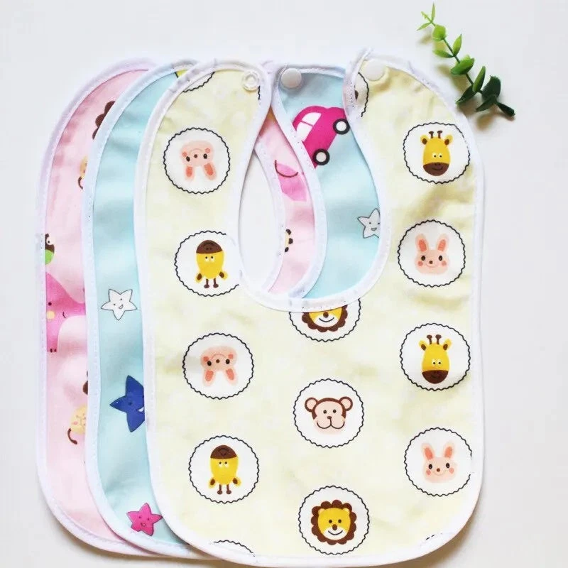 10 Bibs Color Random Washable Waterproof Children Kid Double Layer Super Soft