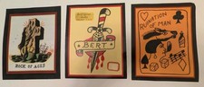 3 Bert Grimm Traditional Tattoo Flash Prints Lot Rock of Ages Ruination of Man