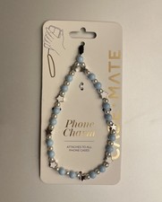 Case-Mate Phone Charm BeadedWristlet Blue Silver Stars Pearls