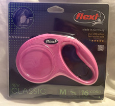 Flexi Retractable Leash Medium Dogs Classic Cord Up To 44 lbs 16" PINK New Open