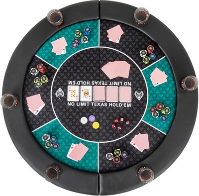 Giantex 48'' Poker Table Top, 6 Player Foldable Round Blackjack Poker Table Toppe