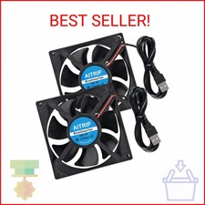AITRIP 2PCS 80mm USB Fan 5V Brushless 8025 80x25mm for Cooling DIY PC Computer C