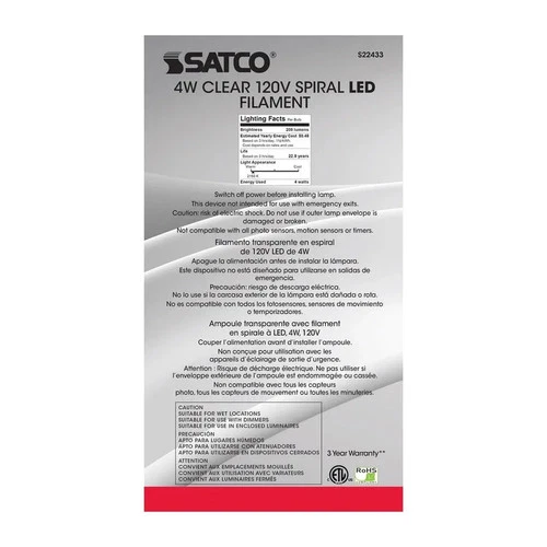 4W PS52 LED vintage style - Clear - 25000 Average rated hours - Medium Base - 12 - Picture 5 of 8