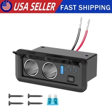 Dual USB Car Cigarette Lighter Socket Splitter Power Outlet Car Charger Adapter