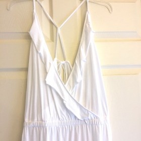 Topshop Crochet Jersey Wrap Romper Playsuit Cover Up White Size 12 Large NEW