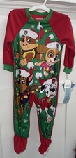 Paw Patrol Toddler Holiday Christmas Footed Pajamas Blanket Sleeper 3T