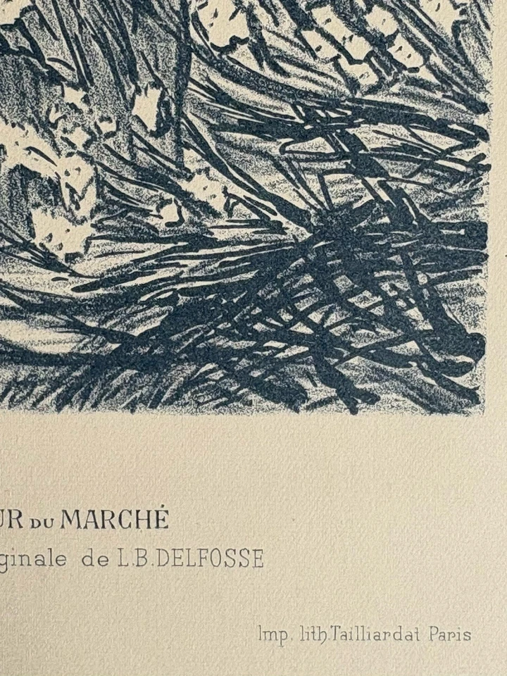 Delfosse gravure Lithographie Lithograph Coiffe Bigoudène Bretonne Bretagne - Photo 3/4