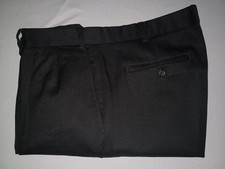 Men's Chaps by Ralph Lauren Black 100% Wool Pleated Cuffed Pants 36W 30L