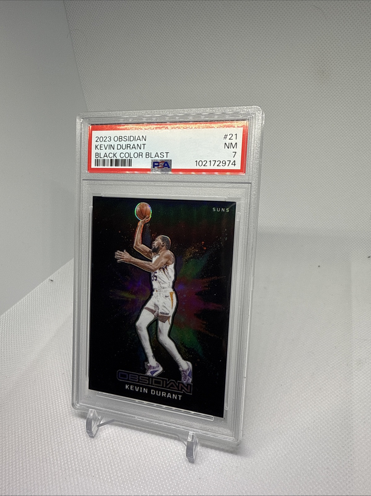 2023-24 Panini Obsidian Kevin Durant #21 Black Color Blast Case Hit SSP