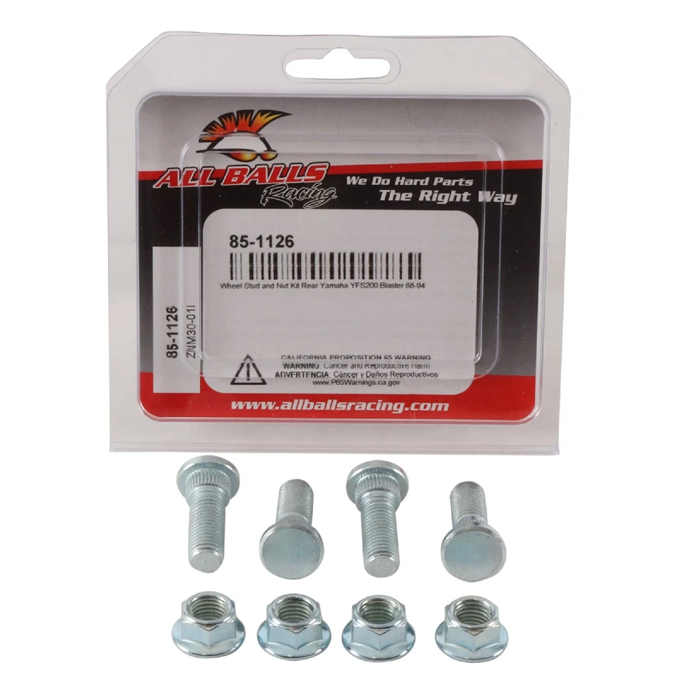 New All Balls Wheel Stud and Nut Kit 85-1126 for Yamaha YFS200 Blaster 88-94 — 第 3/4 张图片