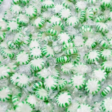 Spearmint Starlights | Multiple Bulk Sizes | Wrapped Green & White Mints