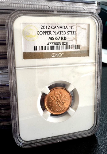 Canada 🇨🇦 2012 - 1 Cent Copper Plated Steel - NGC MS 67 RD