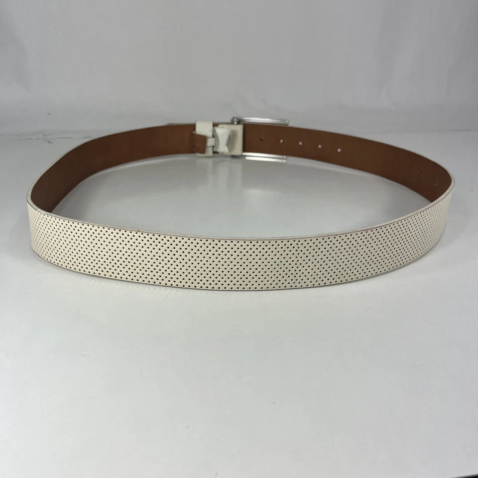 Cinturón de golf Puma blanco de cuero genuino - para hombre talla 42 Foto 4 de 4