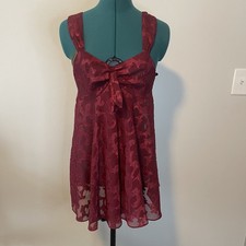 Victoria  s Secret Vintage 90s Gold label Night Gown Maroon Slip Size Small