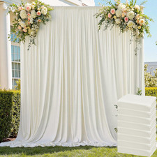 40Ft X 8Ft Wrinkle Free Ivory Backdrop Curtain for Parties, 8 Panels 5X8Ft