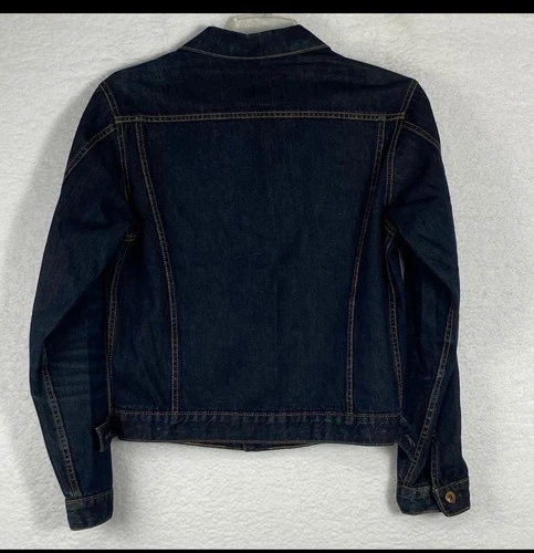 Big John Mens Dark Wash Denim Trucker Jacket Indigo Workwear L Salvaged Japan image 2
