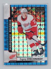 2017-18 O-Pee-Chee Platinum Rookies Evgeny Svechnikov RC Royal Blue Cubes /99