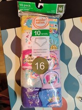 New NIP 10 Pack Girls Size 16 Brief Underwear