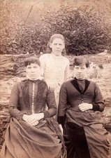 VTG Cabinet Card Photo Beautiful Women Victorian Button Fashion High Collars