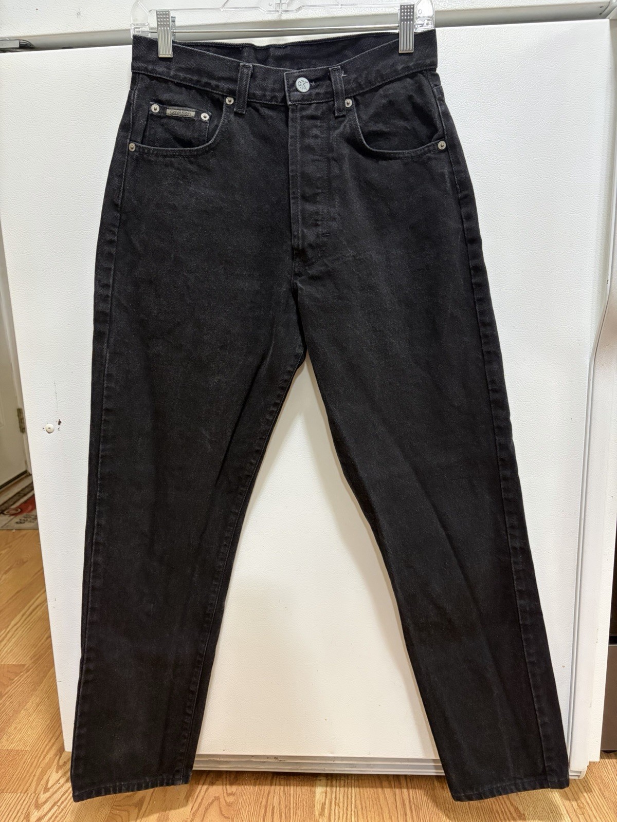Calvin Klein Y2K Black Button Fly High Waisted Straight Leg Jeans Size 7