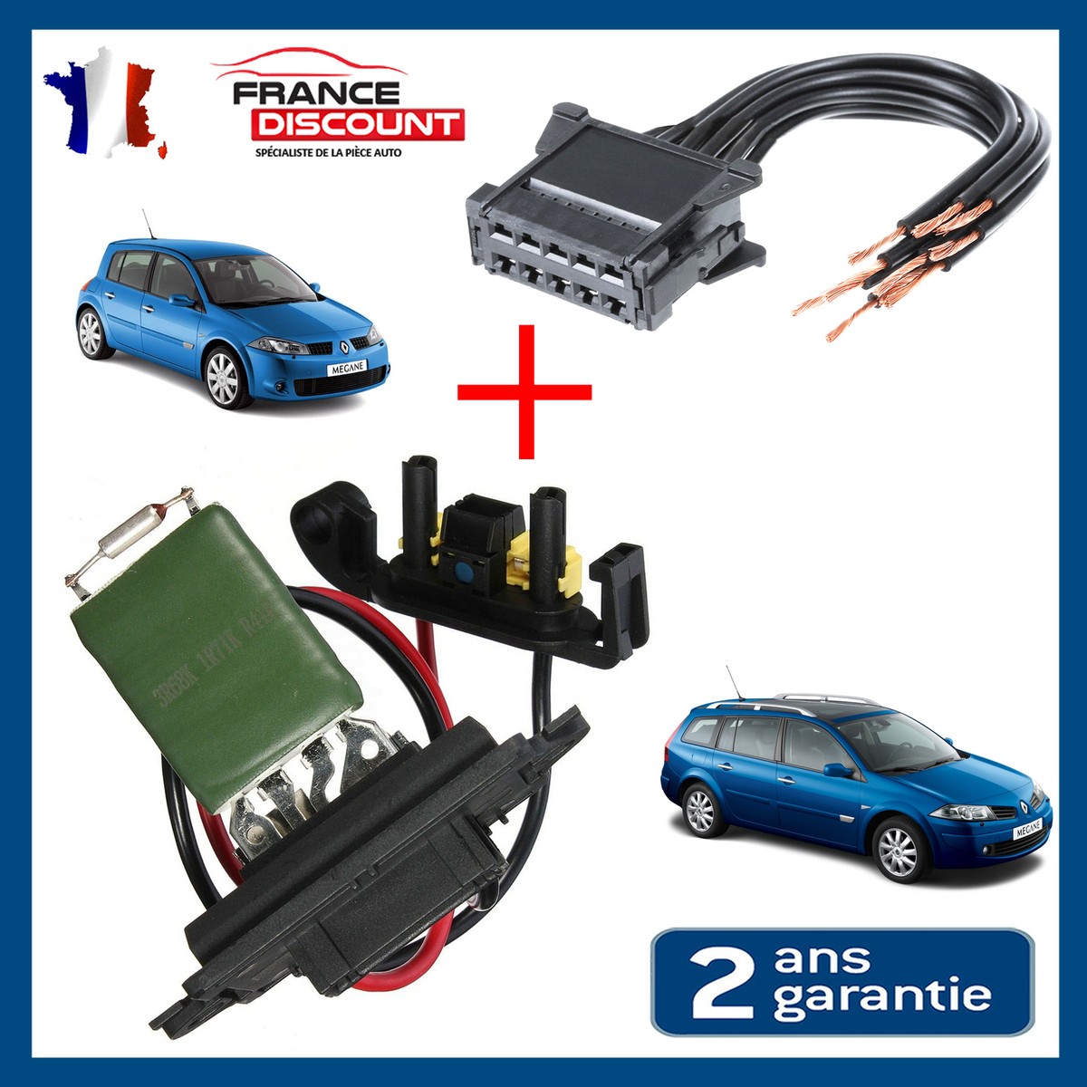 Résistance 7701207717 Résistance Chauffage ZEALfix 7701207717 Pour Renault Megane MK2 (2002-2008) - Chauffage Normal/clim Manuelle Chauffage Climatisation Manuelle