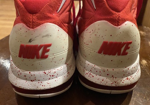 Nike Air Max 360 2010 Red White Size 10.5 Paint Splatter Quilted High Tops Men’s - Picture 5 of 12