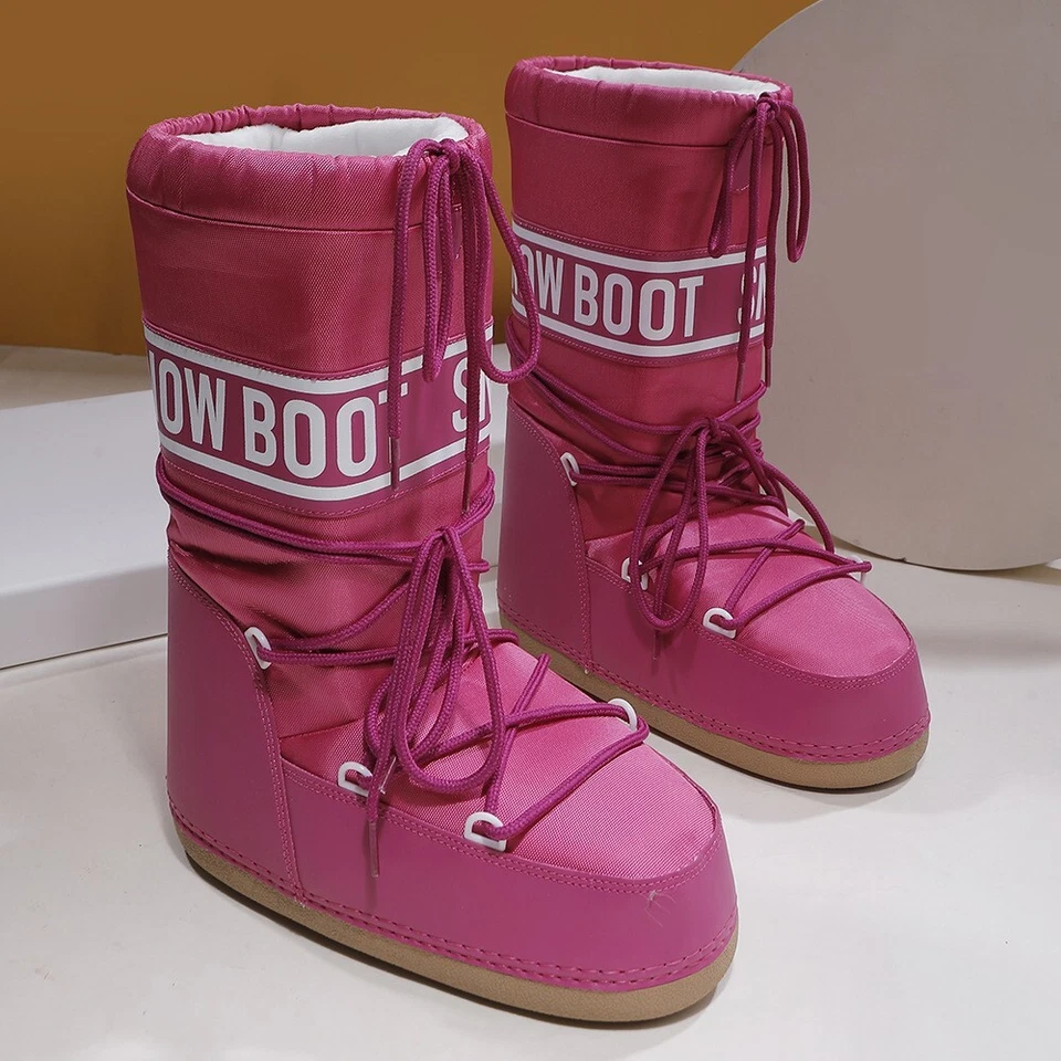 Nuevo Mujeres Hombres Esquí Espacial Luna Botas Gruesas Impermeables Medio Sol Botas Zapatos Botas Foto 2 de 4