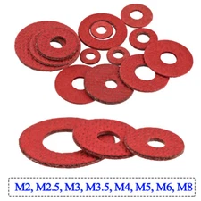 Insulating Fiber Flat Washers Seals M2 M2.5 M3 M3.5 M4 M5 M6 M8 Plain Washer Red