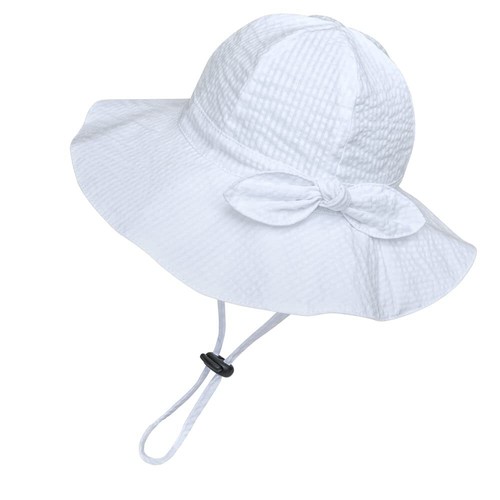Baby Girl Sun Hat White Toddler Kids Summer Hats Bowknot Beach Floppy Bucket ...