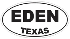Eden Texas Oval Bumper Sticker or Helmet Sticker D3356 Euro Oval