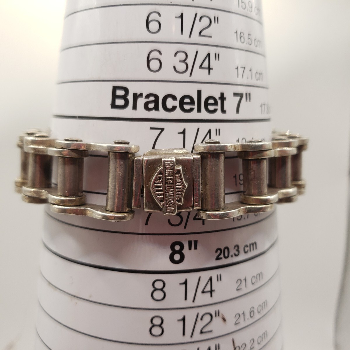 Harley Davidson Cycles Bracelet Chain Link Sterling Mexico 1/2