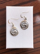Swirl Spiral Dangle Hook Earrings Sterling Silver 925 Women 13mm0.51"/34mm1.34"