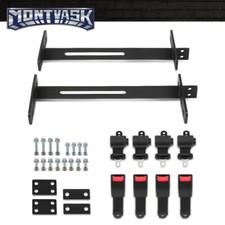 Fit for EZGO Yamaha Club Car 4 Retractable Golf Cart Seat Belts and Bracket Kit