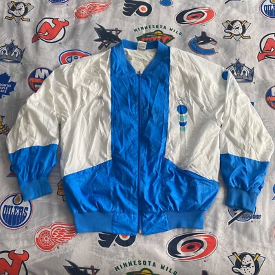 Puma Jacket Men's Medium Track VTG 80s Warm-Up Blue Windbreaker Full Zip Bb