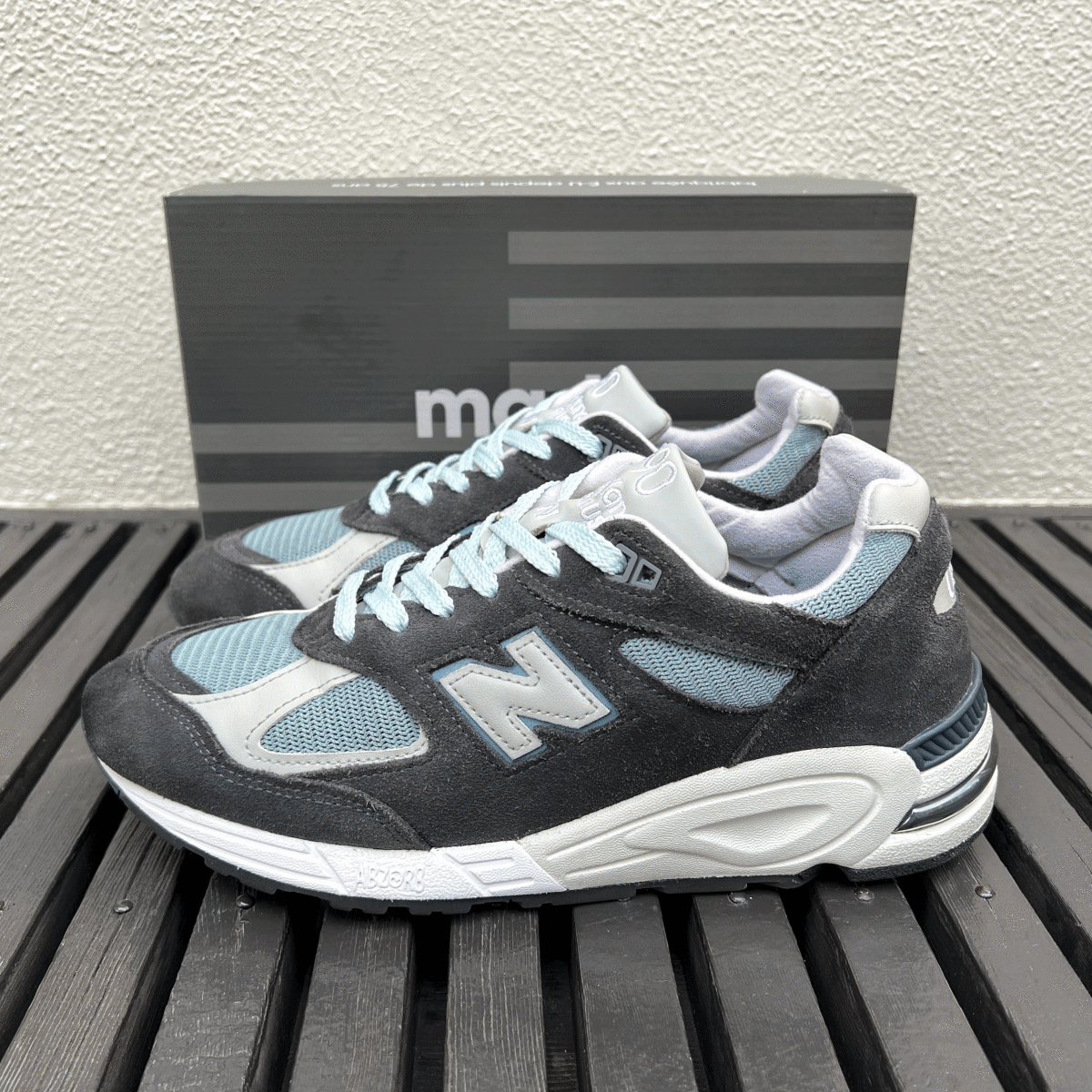 US 9 Kith Bespoke New Balance M990KT2 Kith Steel Blue US9 27cm Limited Colla