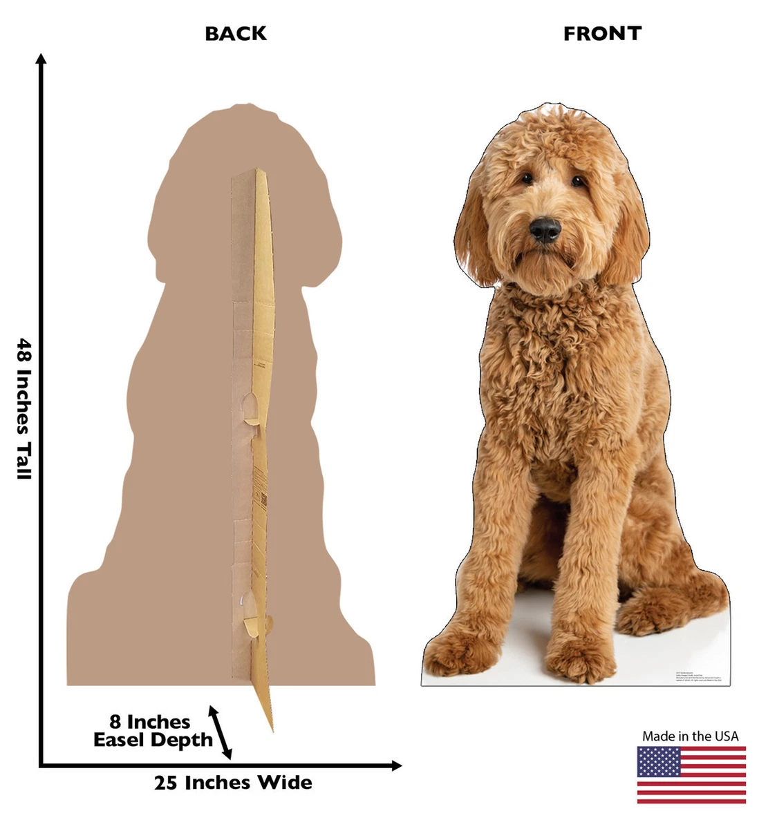 GOLDENDOODLE DOG LARGER THAN LIFESIZE CARDBOARD STANDUP STANDEE CUTOUT POSTER