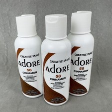 Lot of 3 Adore 58 Cinnamon Semi Permanent Hair Dye Color Vegan 4 oz / 118mL