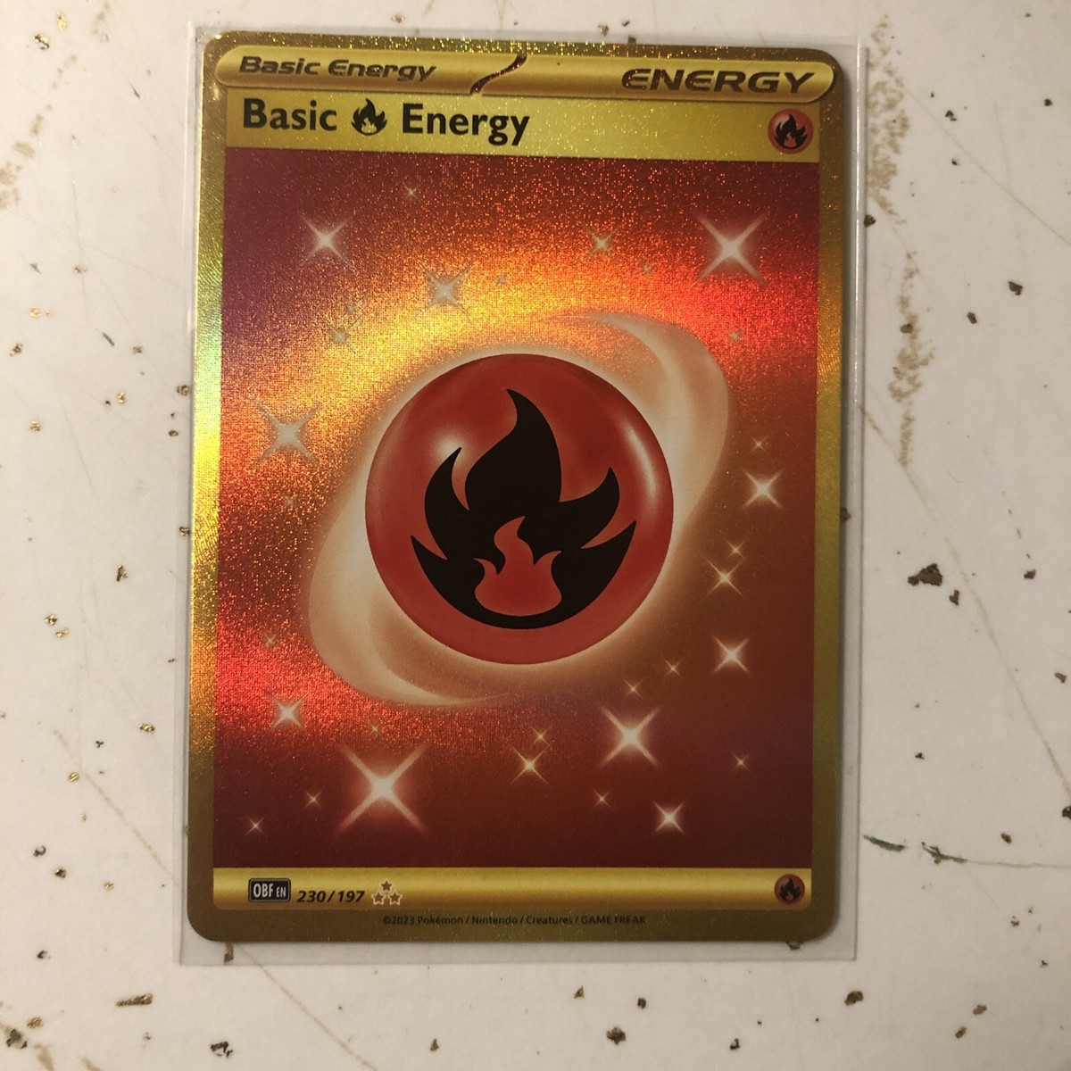 Pokemon TCG Gold Basic Fire Energy 230/197 Obsidian Flames Pokemon TCG Gold Basic Fire Energy 230/197 Obsidian Flames