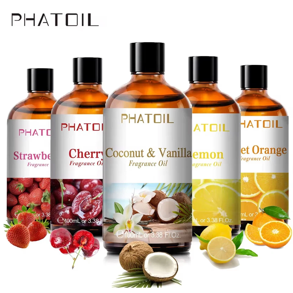 PHATOIL 100ml Fruchtöl Duftöl ätherisches Öl Aromatherapie Massageöle for Diffuser,Kerze